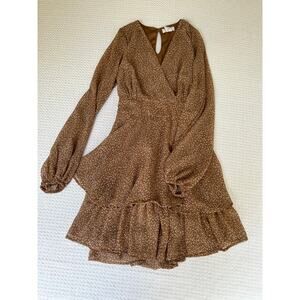 Japna Mini Dress with Animal Print Vneck